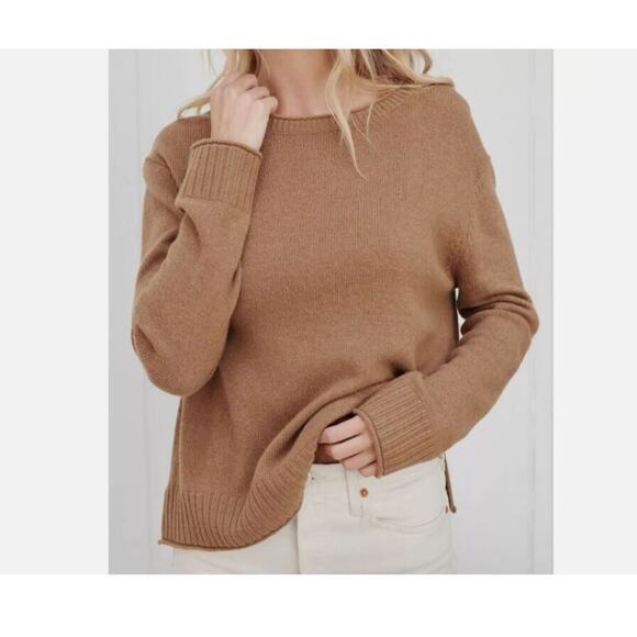 Jenni Kayne Sz XS Everyday Sweater camel wool blend Crewneck - Picture 11 of 11